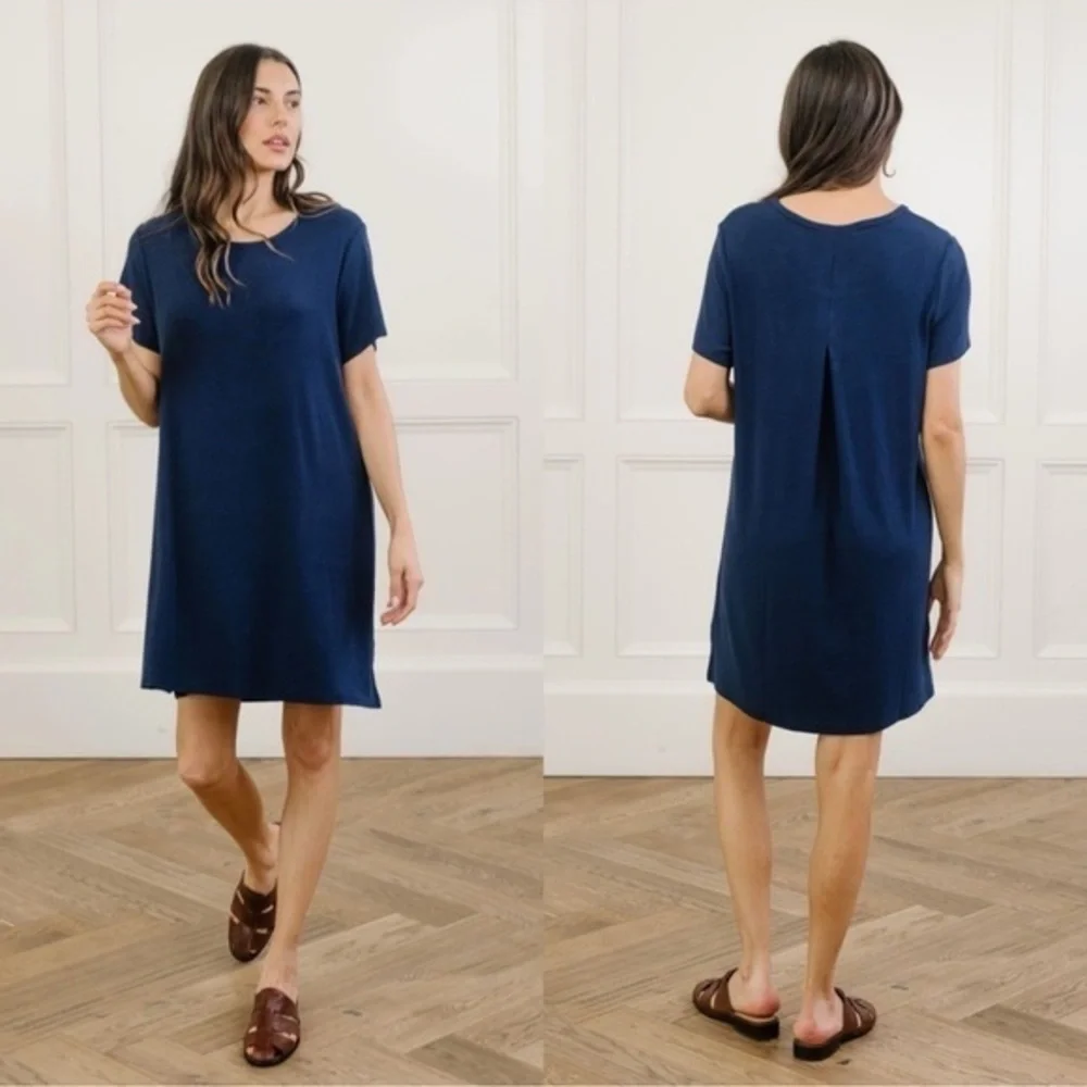 Cozy Earth Ribbed Short Sleeve Dress - Picture 1 of 5